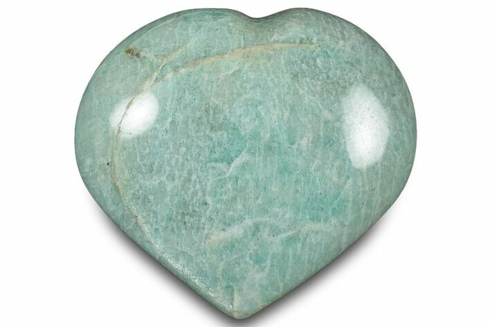 Teal-Blue Polished Amazonite Heart - Madagascar #323085
